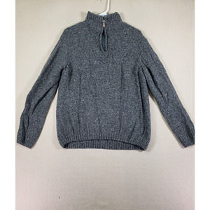 Luca‎ Nobili Sweater Mens Large Wool Blend Flecked 1/4 Zip Knit Long Sleeve Gray